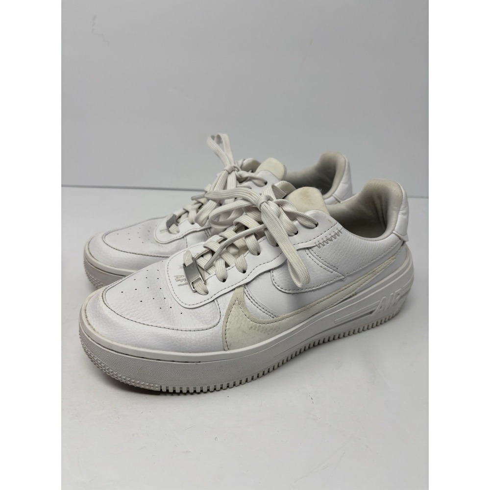 Nike Air Force 1 Platform Triple White Womens| Custom Lace Size 8.5